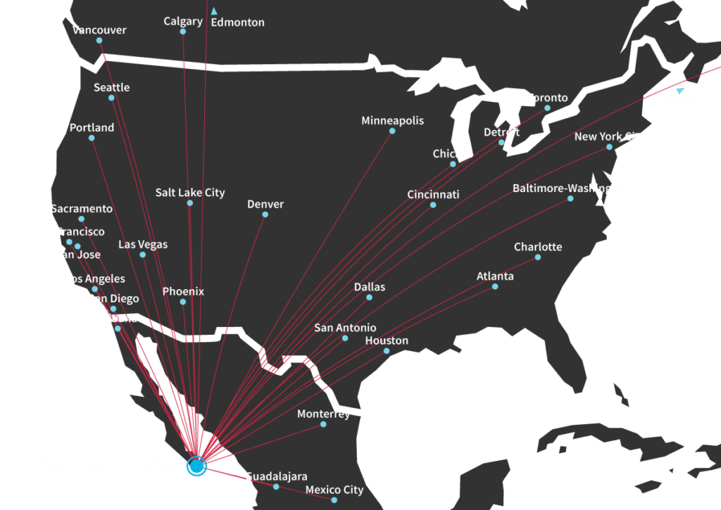 Sea of Cortez Flight Map