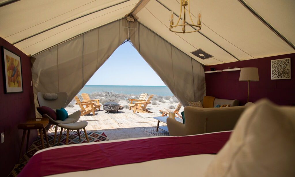 Baja Expeditions Luxury Tent in San Ignacio Lagoon
