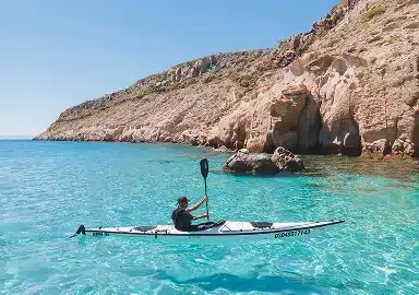 Kayaking clear water sea of Cortez