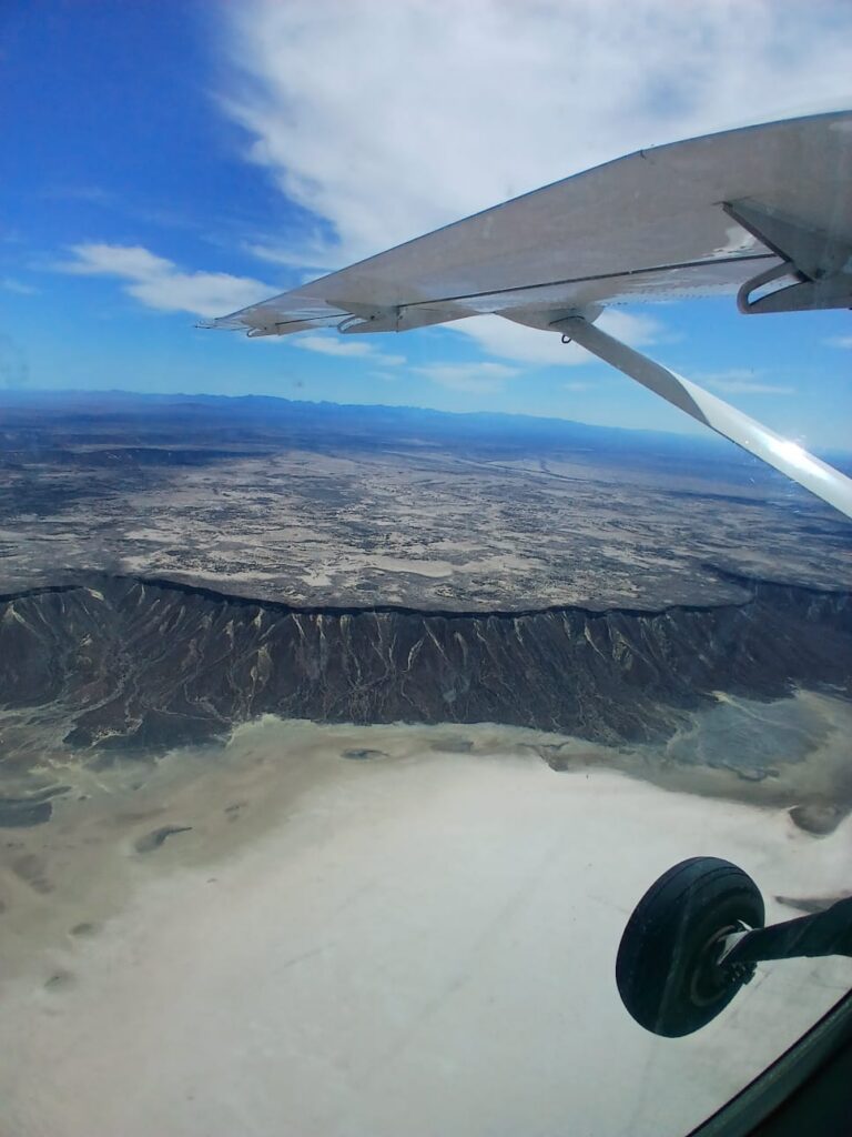 View from the air, flying into Baja Expeditions' low-impact eco-friendly luxury travel experience