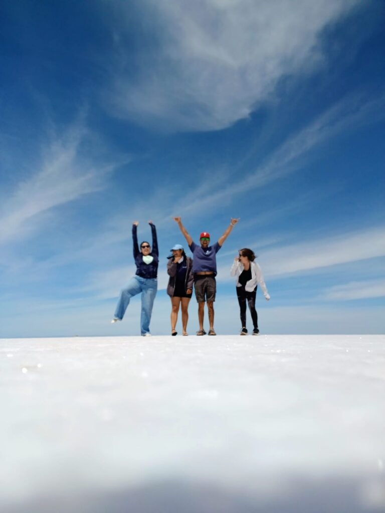 Standing on the natural salt pans in Baja California Sur