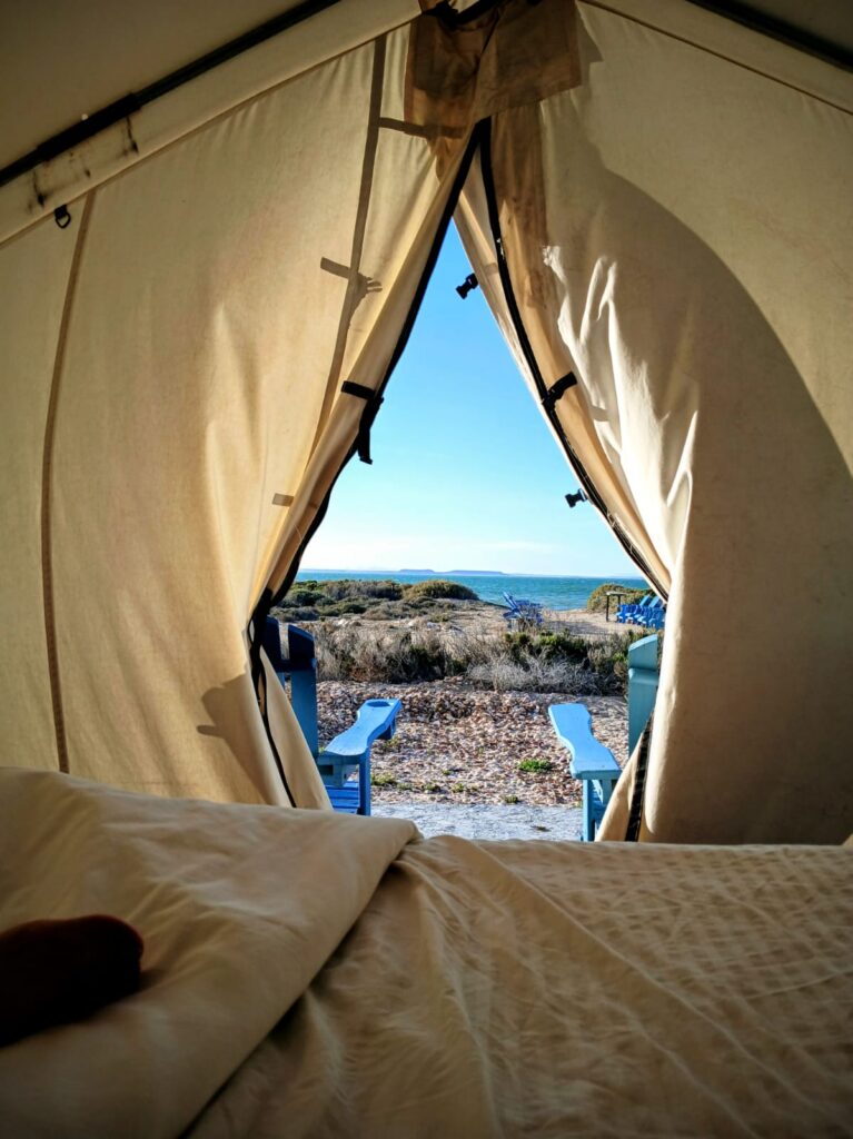 View of San Ignacio Lagoon from our eco friendly luxury travel tents