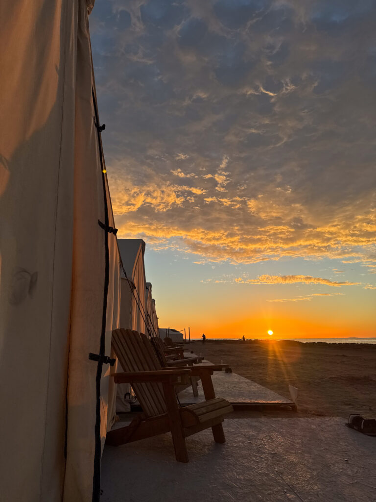 Sunset over San Ignacio Lagoon from your private outdoor seating area