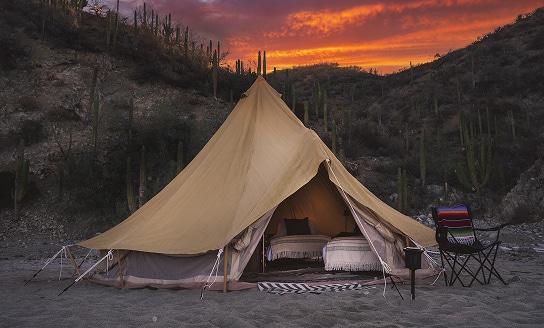 Cerralvo glamping camp tent